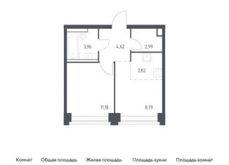 Однокомнатная квартира на продажу, 35.4 м2, Москва, жилой комплекс Нова, к3, район Раменки