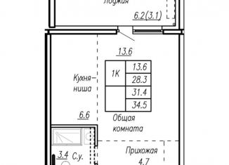 Продажа квартиры свободная планировка, 31.4 м2, Барнаул