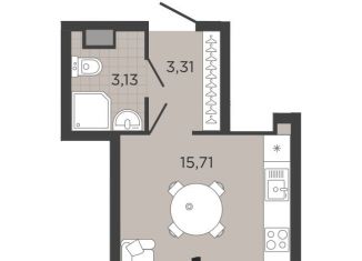 Продам 1-ком. квартиру, 22.2 м2, Рязань, ЖК Северный