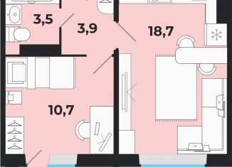 Продается 2-ком. квартира, 36.8 м2, село Криводановка