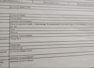 Квартира на продажу студия, 36.9 м2, посёлок Российский, улица Шевкунова, 5