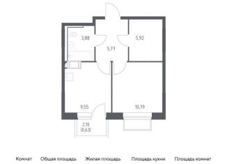 Продажа 1-комнатной квартиры, 36.5 м2, посёлок Мирный, жилой комплекс Томилино Парк, к6.2, ЖК Томилино Парк