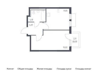 Продаю 1-ком. квартиру, 34.9 м2, Московская область, микрорайон Пригород Лесное, к18