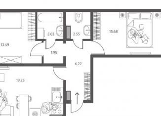 Продается 2-ком. квартира, 66.3 м2, Липецк