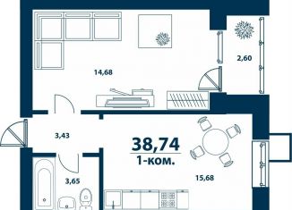 Продажа 1-ком. квартиры, 38.7 м2, деревня Ветошниково