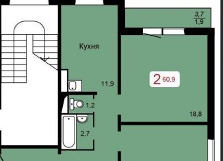 Продам 2-комнатную квартиру, 60.9 м2, Красноярск