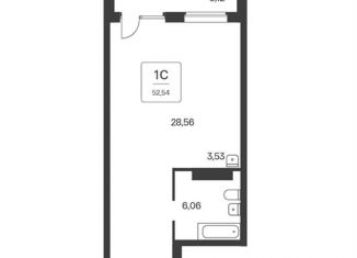 Квартира на продажу студия, 52.5 м2, Новосибирская область, Красный проспект, 180