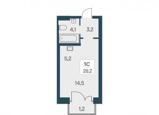 Квартира на продажу студия, 28.2 м2, Новосибирск, ЖК Расцветай на Красном