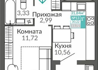 Продаю 1-комнатную квартиру, 30.2 м2, Симферополь, Киевский район