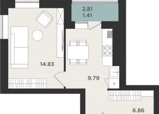 Продается 1-комнатная квартира, 38.3 м2, Калининградская область