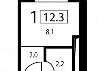 Продаю квартиру студию, 12.3 м2, Москва, Аминьевское шоссе, 7