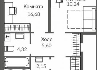 Двухкомнатная квартира на продажу, 69.5 м2, Симферополь