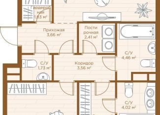 Продажа квартиры со свободной планировкой, 92.4 м2, Татарстан