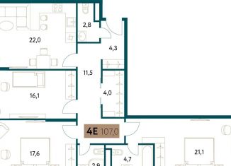 Продажа 4-ком. квартиры, 107.1 м2, Москва, Винницкая улица, 8к4