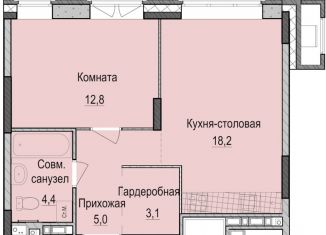 Продается однокомнатная квартира, 43.5 м2, Казань