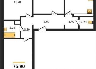 Продам 3-ком. квартиру, 75.9 м2, Воронеж, улица Шидловского, 28