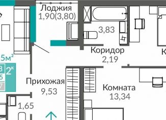 Продается 2-ком. квартира, 63.9 м2, Крым