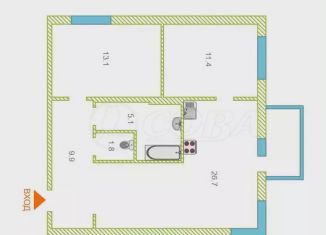 Продажа 2-ком. квартиры, 68 м2, Тюмень, Профсоюзная улица, 63, ЖК Сити Зен