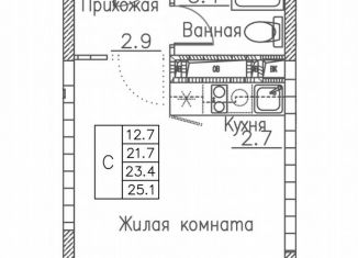 Продажа квартиры студии, 25.1 м2, Владивосток