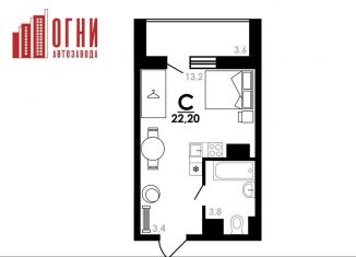 Продажа квартиры студии, 24 м2, Нижний Новгород, Коломенская улица, 8к4, Автозаводский район