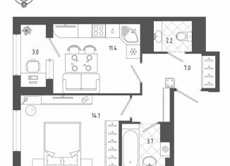 Продам 1-ком. квартиру, 39.9 м2, Санкт-Петербург, Измайловский бульвар, 11, муниципальный округ Измайловское