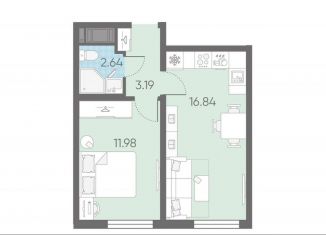 Продам 1-ком. квартиру, 34.7 м2, Санкт-Петербург, Красносельский район