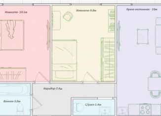 3-ком. квартира на продажу, 56.3 м2, Люберцы, улица Лётчика Ларюшина, 16, ЖК Жулебино Парк