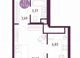 Продажа однокомнатной квартиры, 27.6 м2, Тула, Пряничная улица, 7