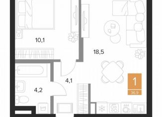 Продам 1-ком. квартиру, 36.9 м2, Курск