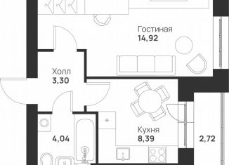 Продажа 1-комнатной квартиры, 33.4 м2, Тула, улица Героя России Зиничева, 8