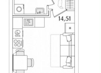 Квартира на продажу студия, 23.3 м2, Санкт-Петербург, Октябрьская набережная, 116, метро Пролетарская