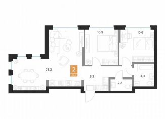 Продаю двухкомнатную квартиру, 64.4 м2, Курск