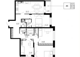 Продам 3-ком. квартиру, 111.2 м2, Орловская область