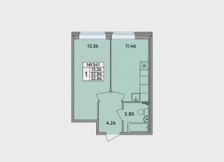 Продажа однокомнатной квартиры, 32.2 м2, деревня Новое Девяткино, Главная улица, 2, ЖК Удача