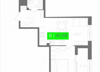 Продам однокомнатную квартиру, 40.9 м2, Санкт-Петербург, Московское шоссе, 13ВА, метро Звёздная