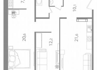 Продажа 3-ком. квартиры, 87.5 м2, Томск, улица Пришвина, 54