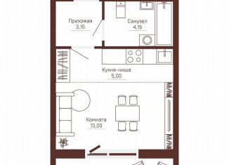 Квартира на продажу студия, 27.7 м2, Пермь