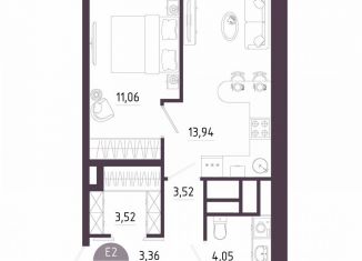 1-комнатная квартира на продажу, 39.5 м2, Тула, Пряничная улица, 8