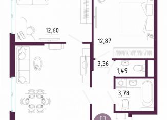 Продается 2-комнатная квартира, 59.3 м2, Тула, Пряничная улица, 7