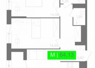 Продается 2-комнатная квартира, 63.9 м2, Санкт-Петербург, метро Звёздная, Московское шоссе, 13ВА