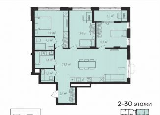 Продаю 4-комнатную квартиру, 106.3 м2, Челябинск, Калининский район