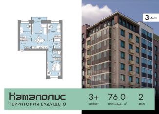 Продам 3-ком. квартиру, 76 м2, Пермь