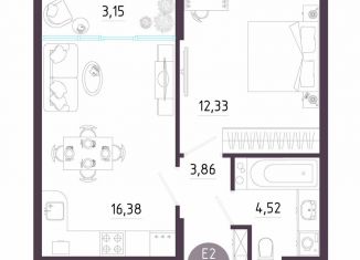 Продается 1-комнатная квартира, 40.2 м2, Тула, Пряничная улица, 8