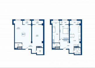 Продается трехкомнатная квартира, 89.1 м2, Челябинск