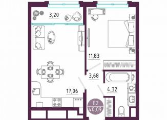 Продается 1-ком. квартира, 40.1 м2, Тула, Пряничная улица, 7