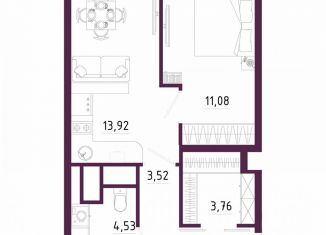 Продаю 1-ком. квартиру, 40 м2, Тула, Пряничная улица, 7