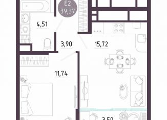 Продаю 1-ком. квартиру, 39.4 м2, Тула, Пряничная улица, 8