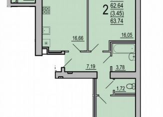 Продам 2-комнатную квартиру, 66.5 м2, Смоленск
