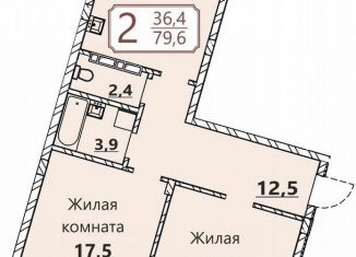 Продам 2-ком. квартиру, 79.6 м2, Чебоксары
