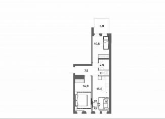 Продажа 2-комнатной квартиры, 54.6 м2, деревня Новое Девяткино